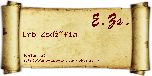 Erb Zsófia névjegykártya