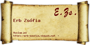 Erb Zsófia névjegykártya